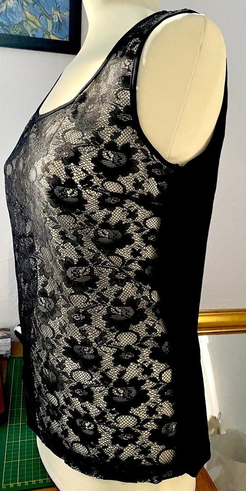 Damen Shirt sexy Spitze Jersey Gr.S in Schwarz von Boule NW