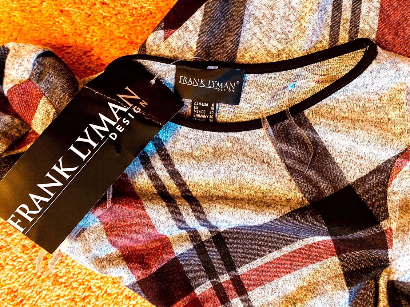 NEU Damen Pullover Strickshirt Rauten Muster Gr.36 Bunt Frank Lyman