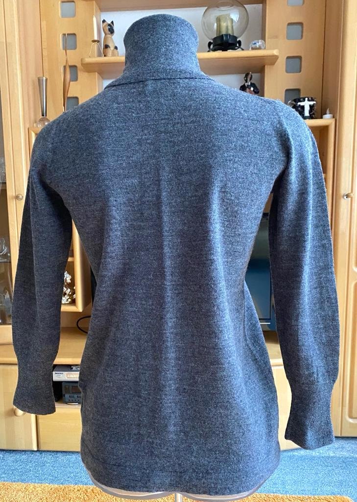 NEU Damen Pullover Tunika Feinstrick Wolle Rollkragen Gr.S in Grau Kapalua P.89,95€