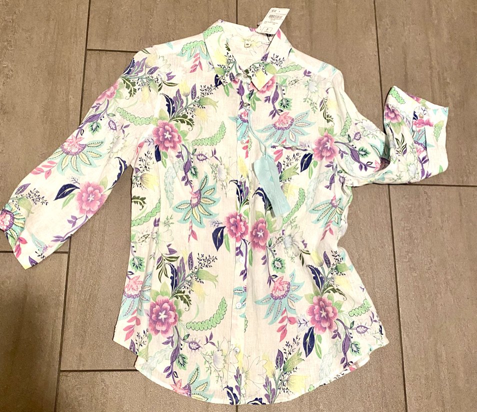NEU Damen Bluse Leinen Sommer Gr. 40 in Weiß von Adagio P.39,99€ 