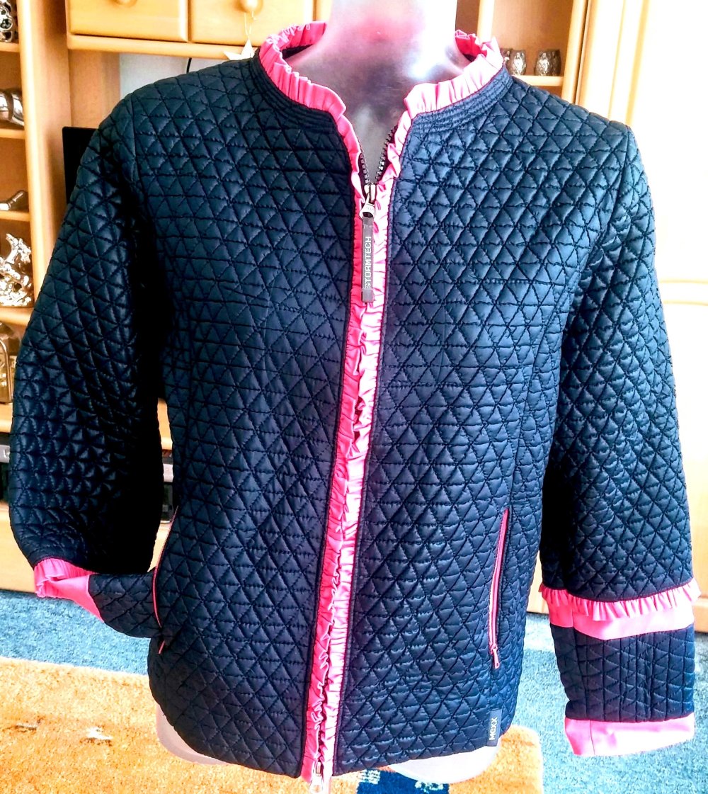 Damen Jacke Steppjacke mit Rüschen Gr.M in Dunkelblau/Pink von Mexx NW 