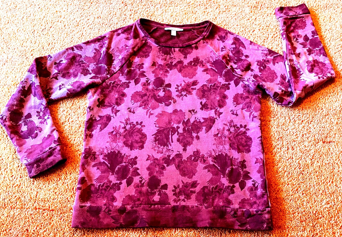 Damen Pullover Floral gemustert Gr.S in Bordeaux von Esprit 