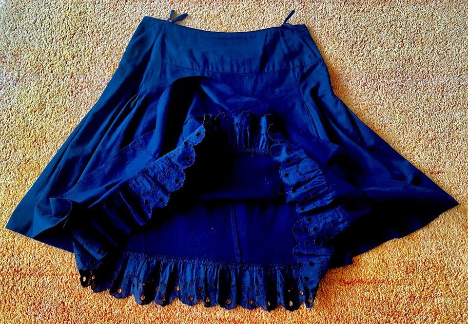 Damen Rock im Lagenlook mit Spitze, Gr.40 Schwarz Casa Blanca 