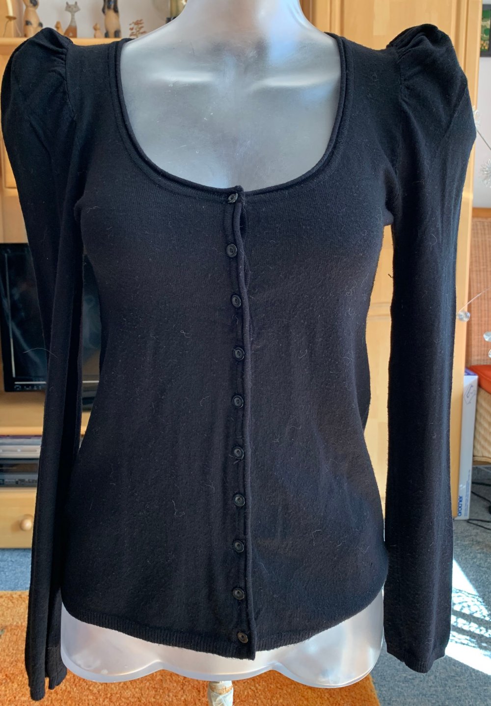 Damen Jacke fein Strick Wollmix Gr.S in Schwarz von Promod NW 