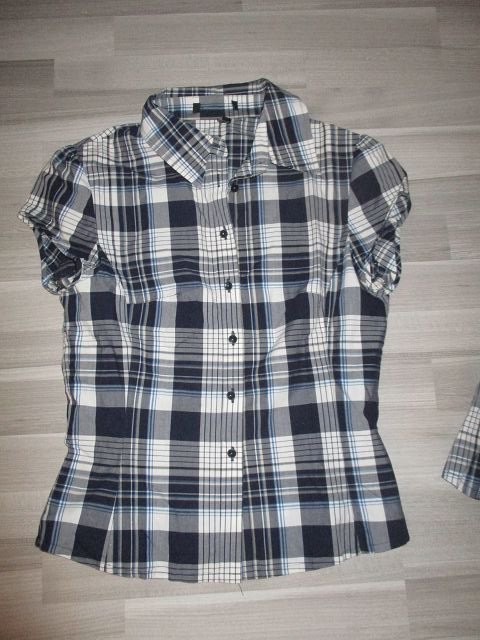 Blau-weiß kariertes Set - Nienhaus - Bluse und Rock - Größe 36 - TOP-Zustand!