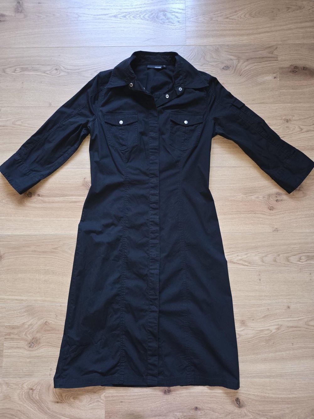 H&M Hennes Damenkleid Hemdblusenkleid  ¾ Arm Gr. 38