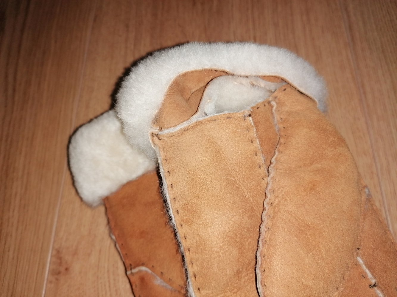 Gefütterte Damen Handschuhe Winterhandschuhe Lammfellhandschuhe S-M