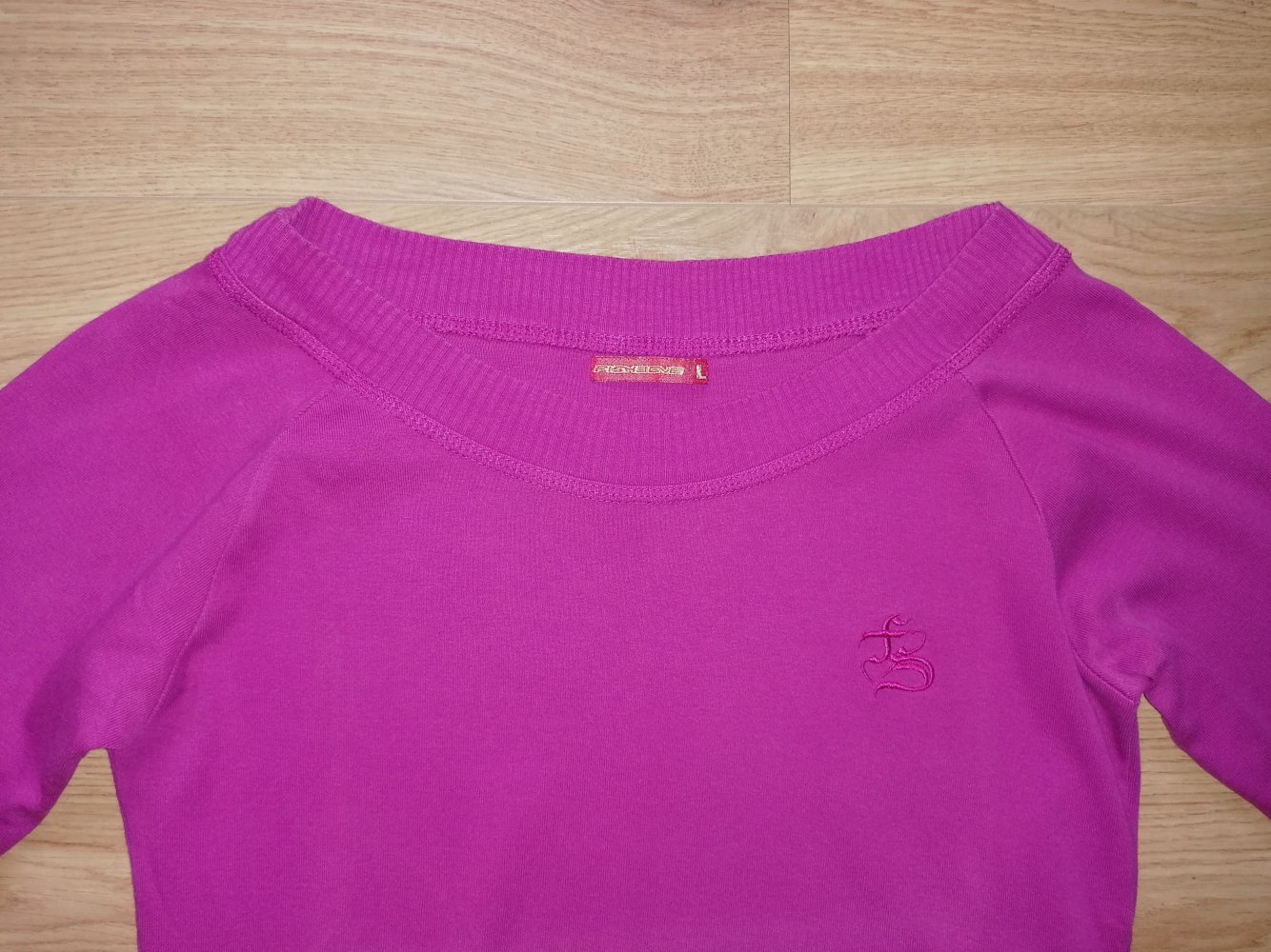 Fishbone Basic Damenpullover Langarmshirt Langarmsweatshirt Pink Gr. L