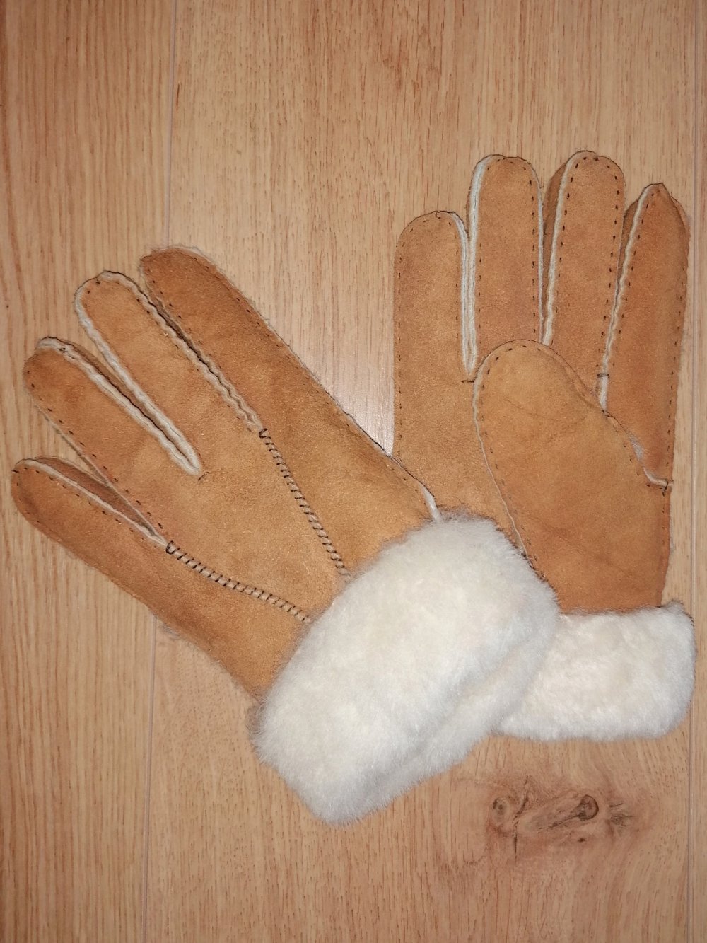 Gefütterte Damen Handschuhe Winterhandschuhe Lammfellhandschuhe S-M