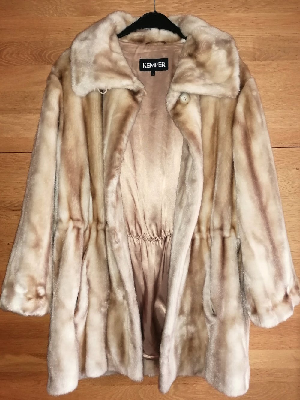Kemper Damen Vintage Webpelzparka Webpelz Kunstpelzmantel Kurzmantel Gr. 40