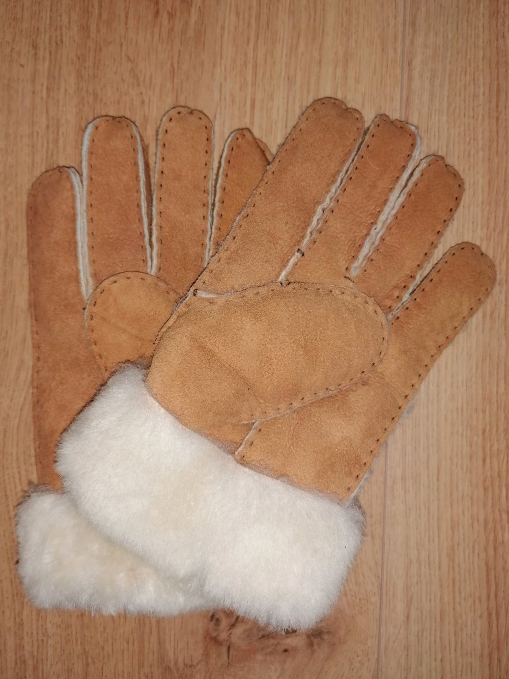 Gefütterte Damen Handschuhe Winterhandschuhe Lammfellhandschuhe S-M