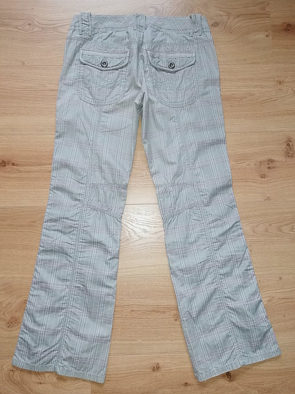 Edc Esprit Play Damenhose Turn-up Stoffhose Kariert Gr. 38 Regular