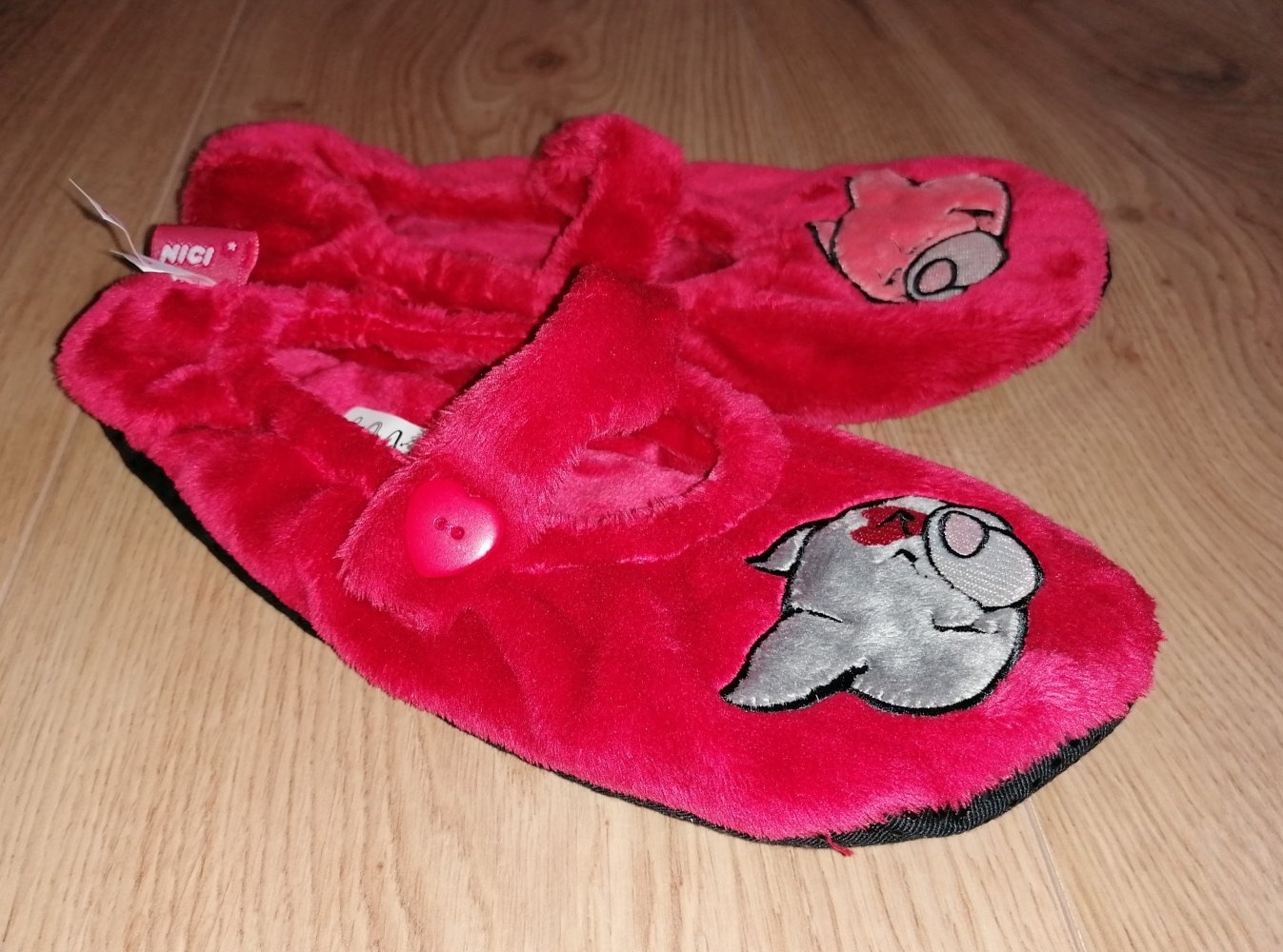 Nici Plüsch Pantoffel Hausschuhe Sockenpantoffel Gr. 35 - 38