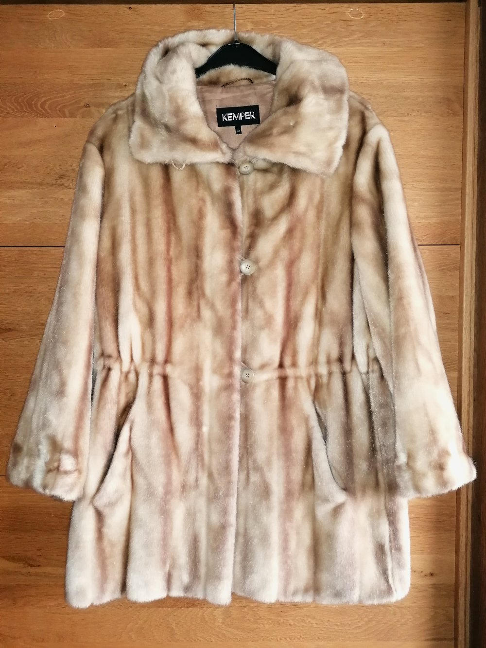 Kemper Damen Vintage Webpelzparka Webpelz Kunstpelzmantel Kurzmantel Gr. 40