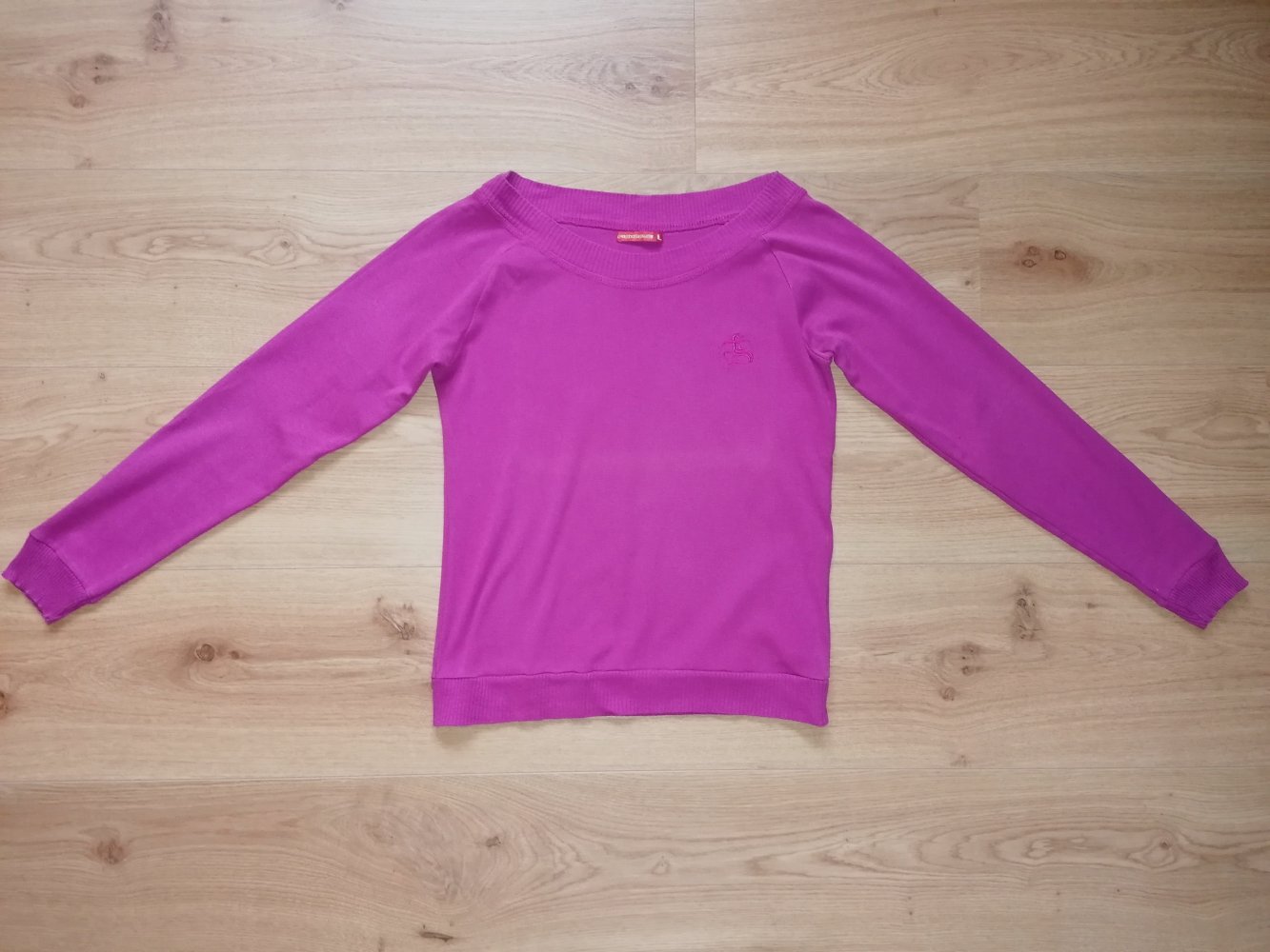 Fishbone Basic Damenpullover Langarmshirt Langarmsweatshirt Pink Gr. L