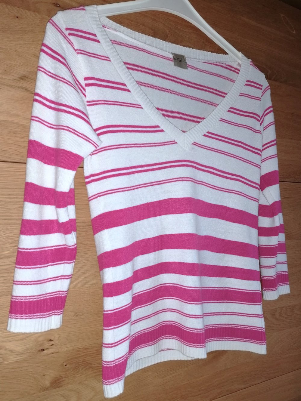 Style Damenpullover Ringelpullover mit 3/4 Arm Gr. S M