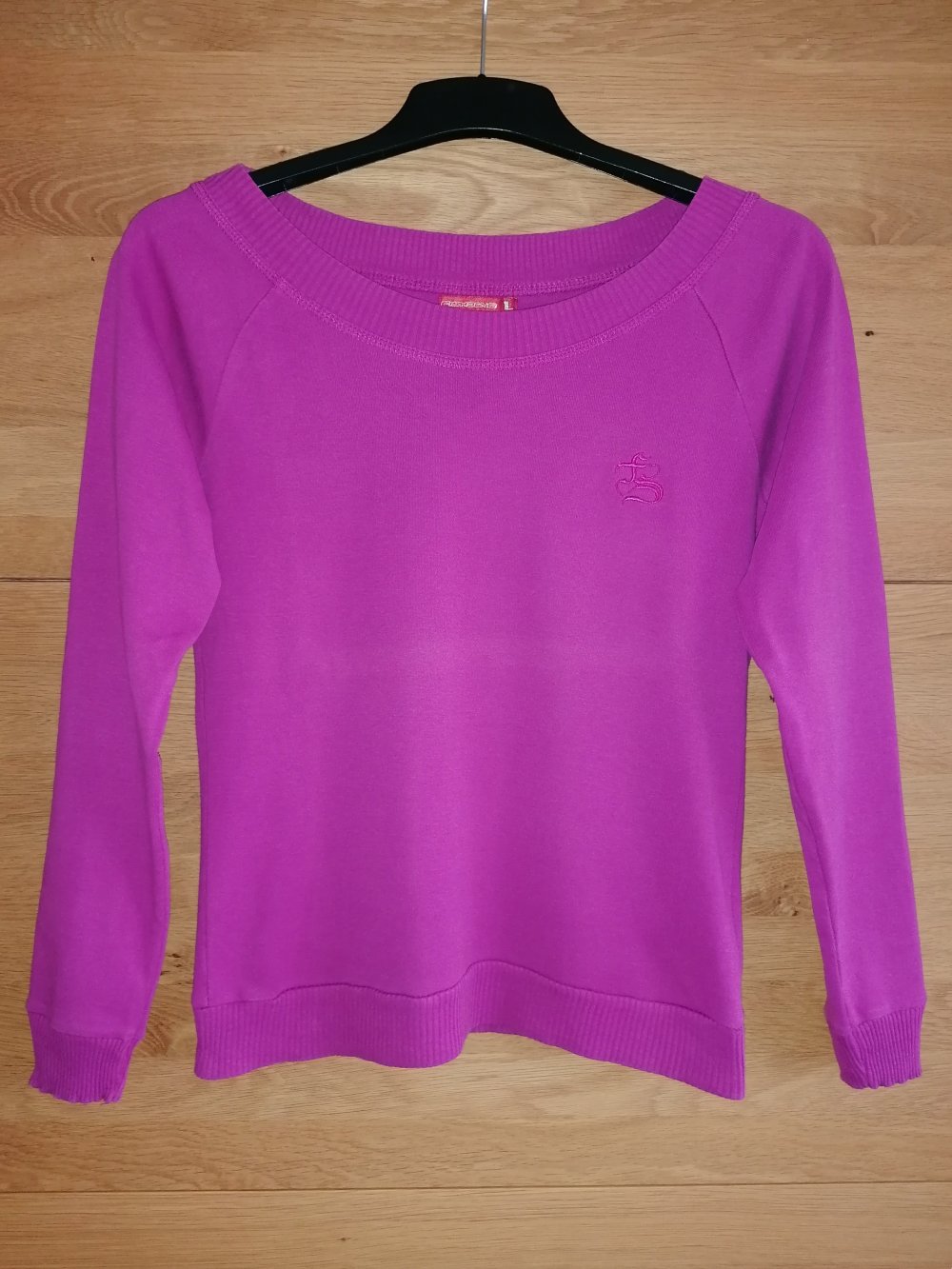 Fishbone Basic Damenpullover Langarmshirt Langarmsweatshirt Pink Gr. L