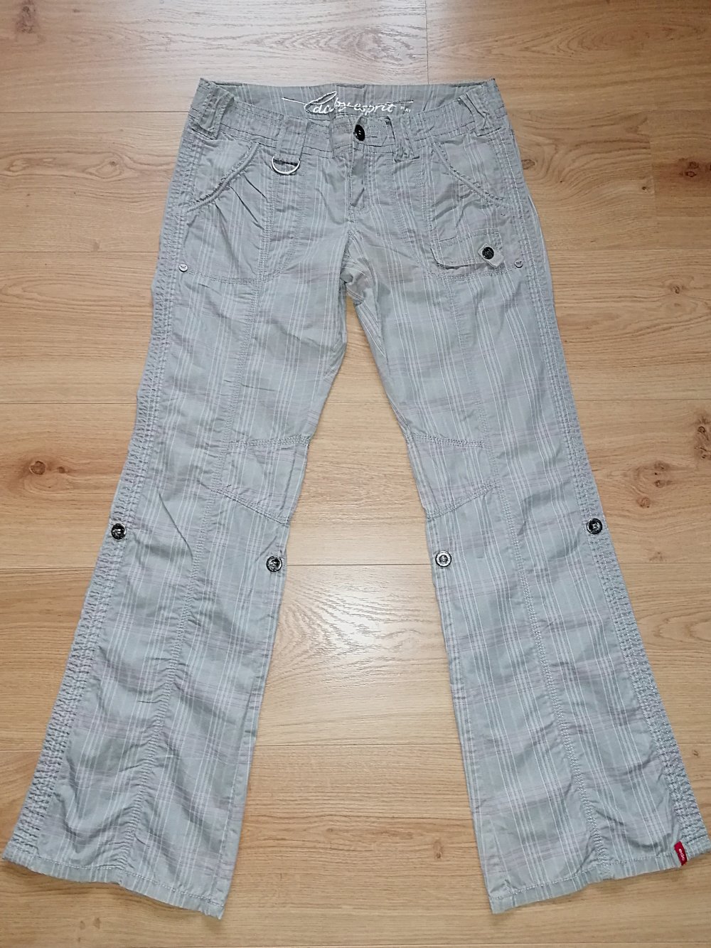 Edc Esprit Play Damenhose Turn-up Stoffhose Kariert Gr. 38 Regular