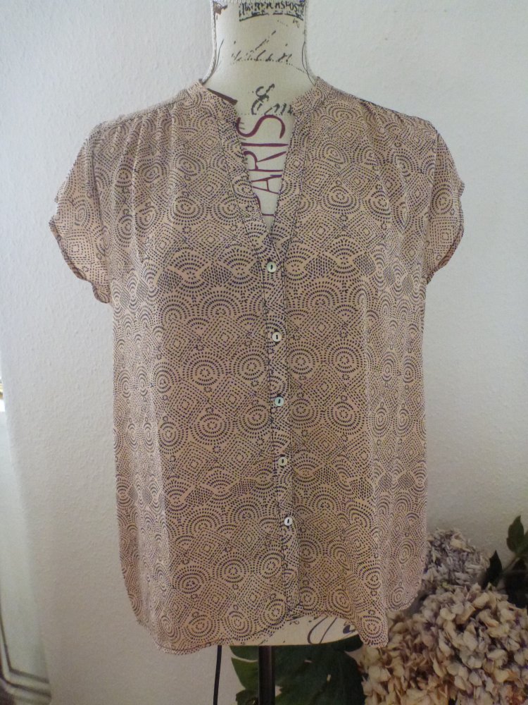beige gemusterte Bluse Gr. S/36