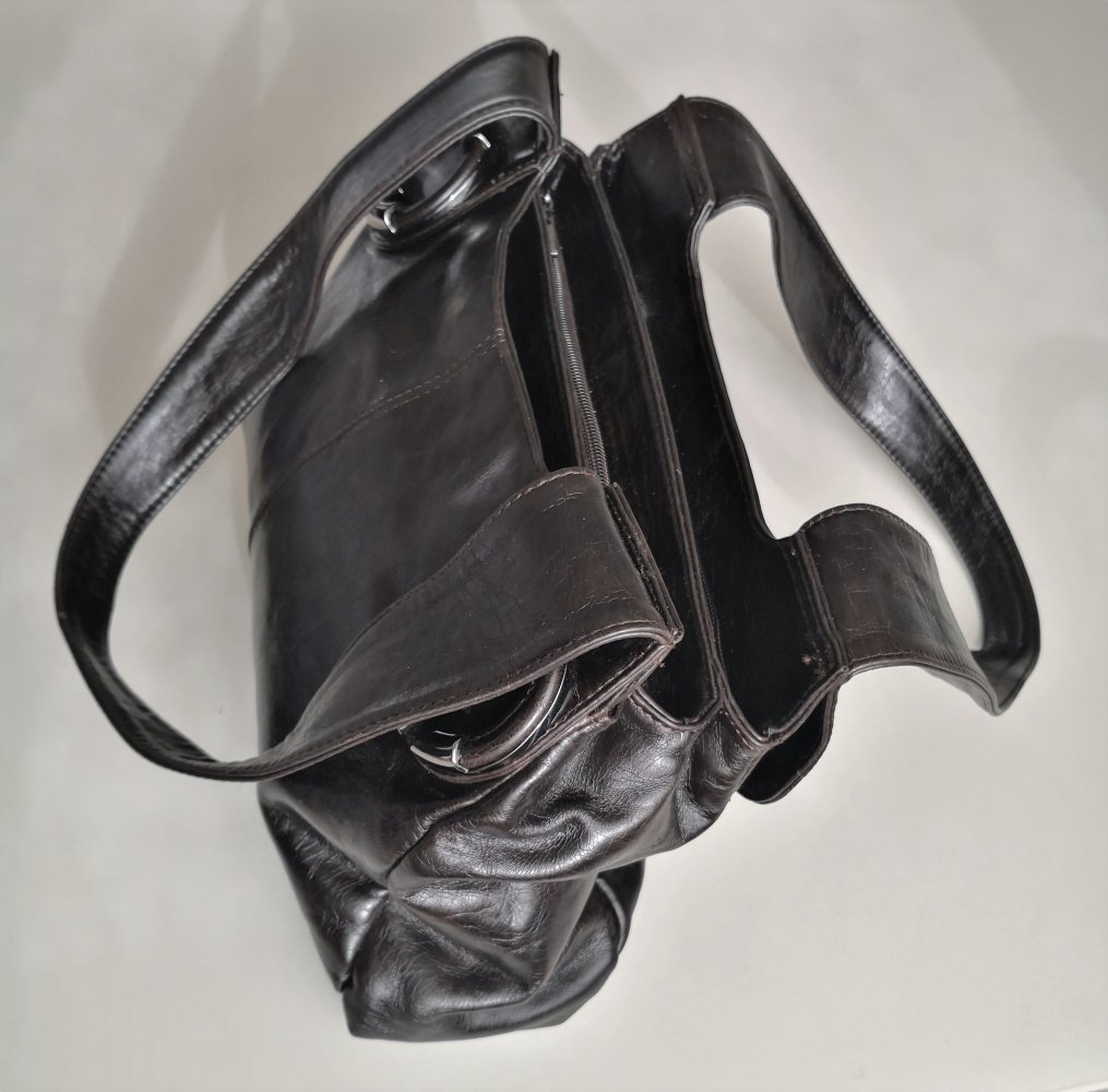Echtleder Handtasche, dunkelbraun, wie neu