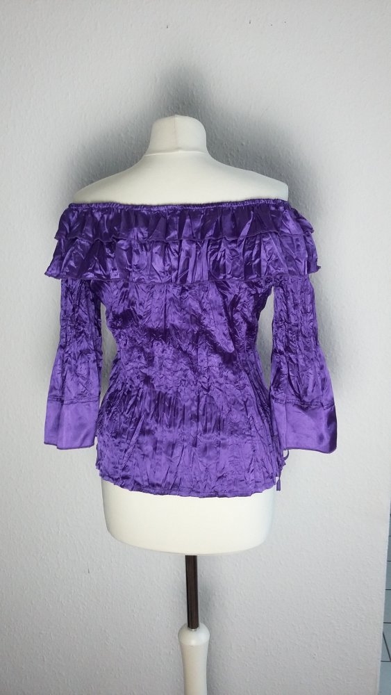 ausgefallene gecrashte Bluse Oberteil, lila, Cosplay, Gothic, M