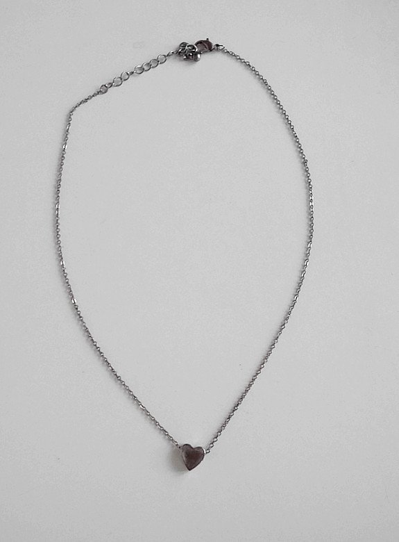 Kette mit Herz Anhänger, silberfarben