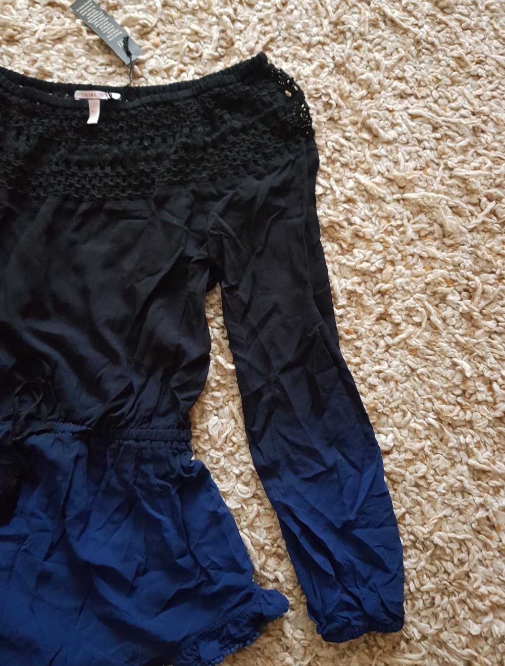 Neu! Victoria's Secret Jumpsuit Playsuit schwarz blau Farbenverlauf Gr.S