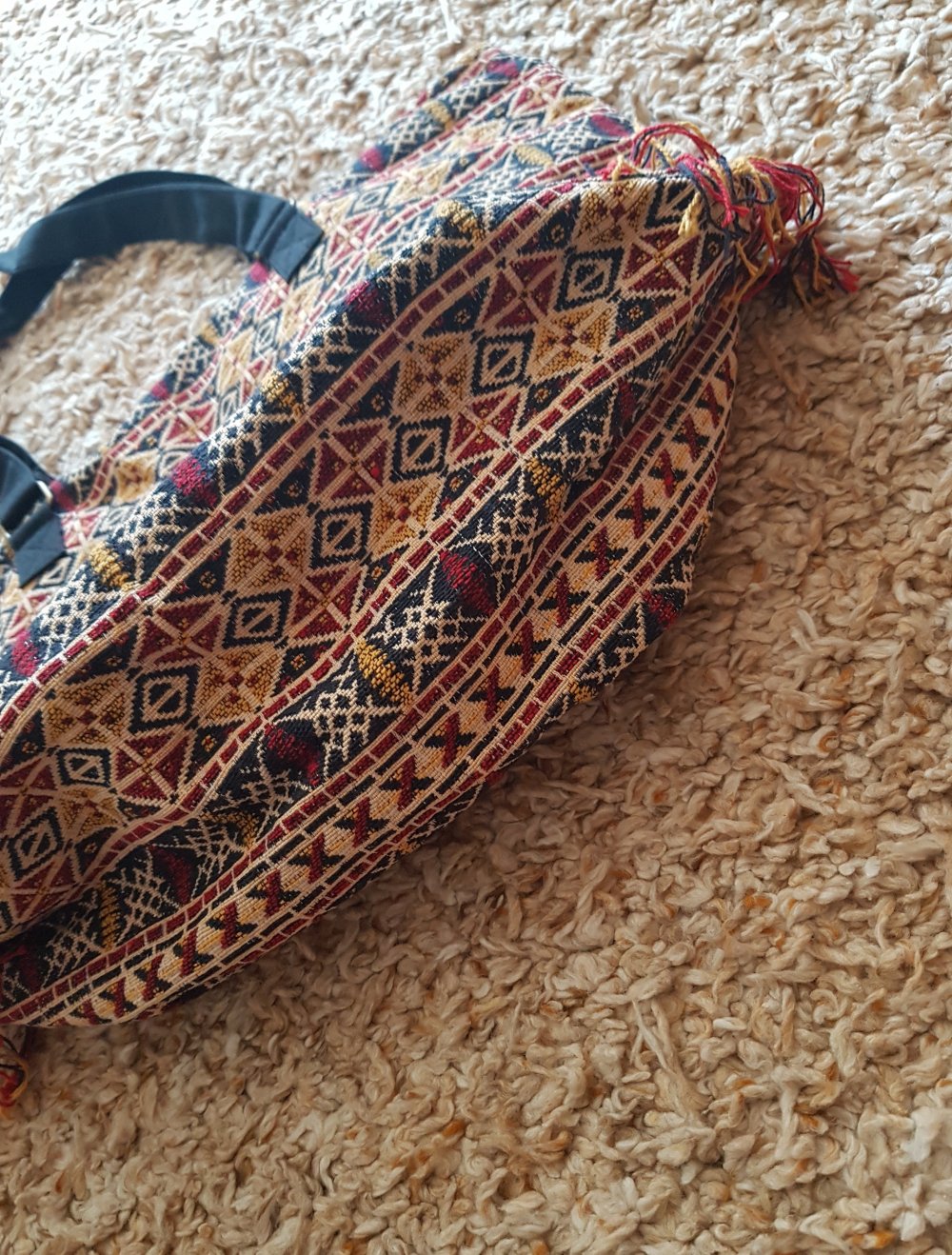 Große bunte   Boho Tasche  Strandtasche Urlaubstasche mit Fransen