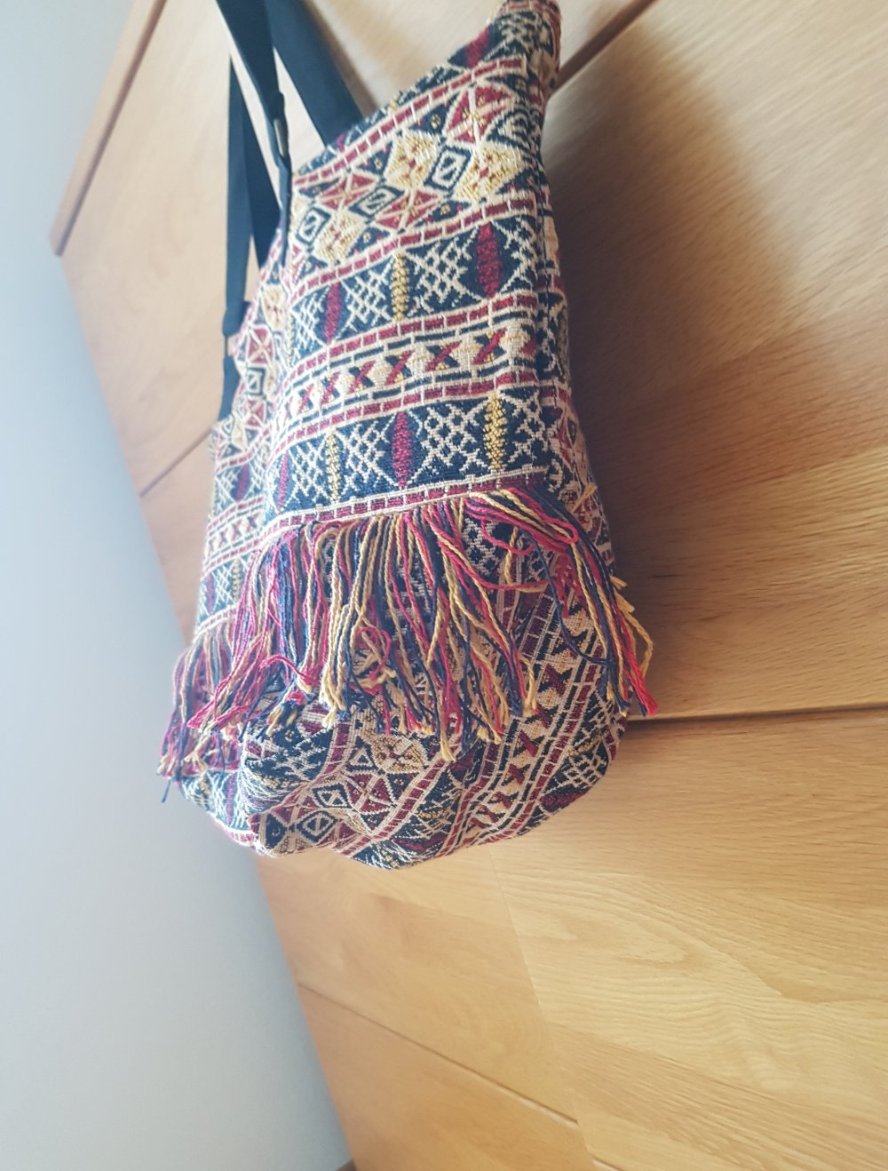 Große bunte   Boho Tasche  Strandtasche Urlaubstasche mit Fransen