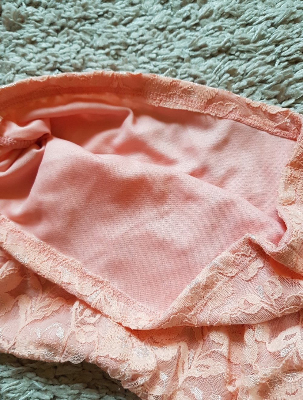 Croptop Spitze Pastellfarben  apricot rose Gr.S neu