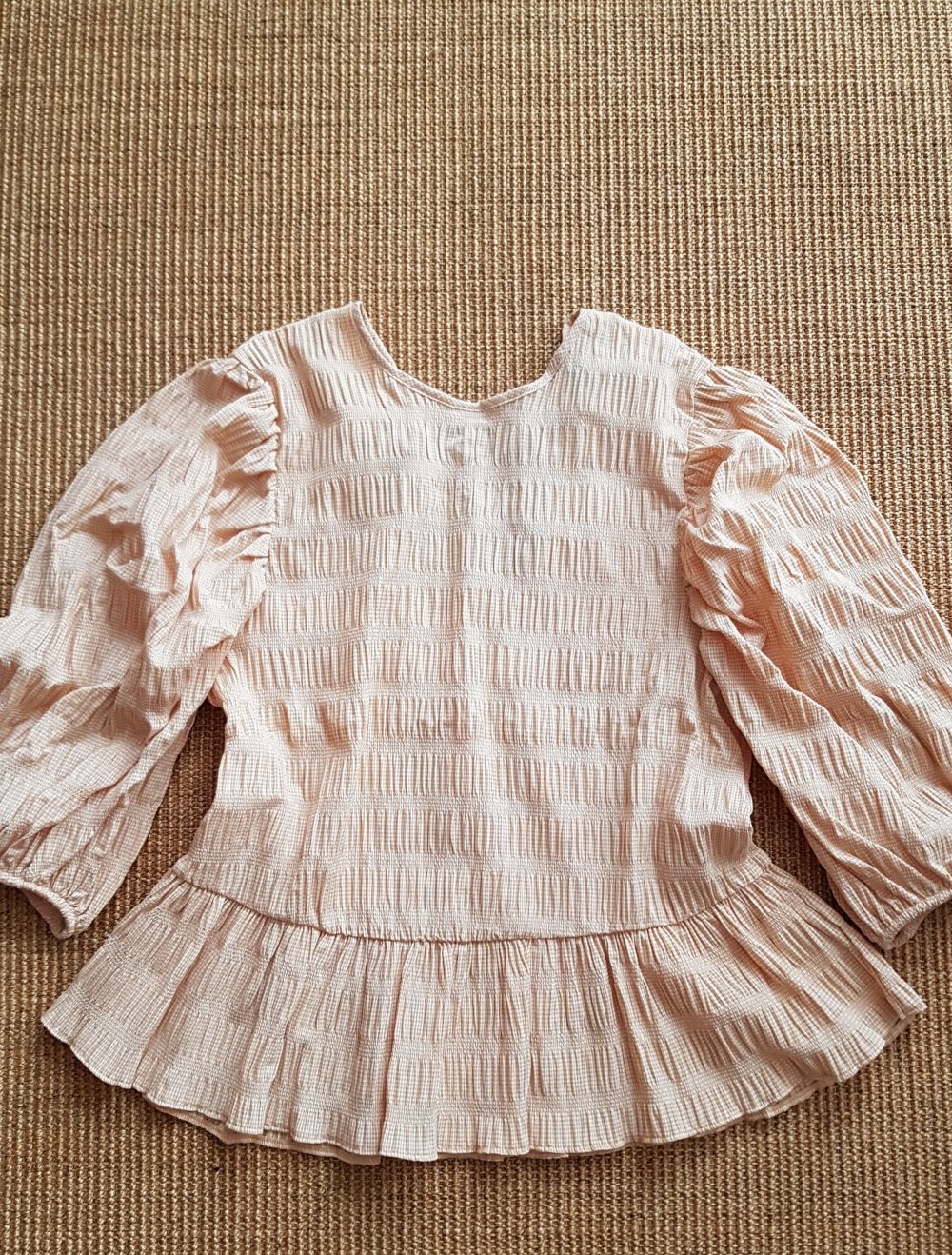Creme beige Bluse mit Püfferärmel Gr.S