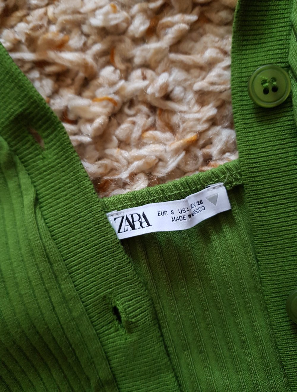 Zara grünes Top mit Polokragen Rückenfrei  Gr.S