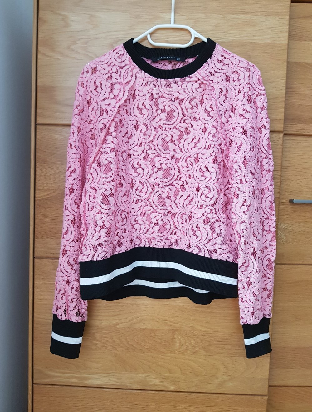 Zara Bluse Sweater Spitze rosa pink Gr.XS