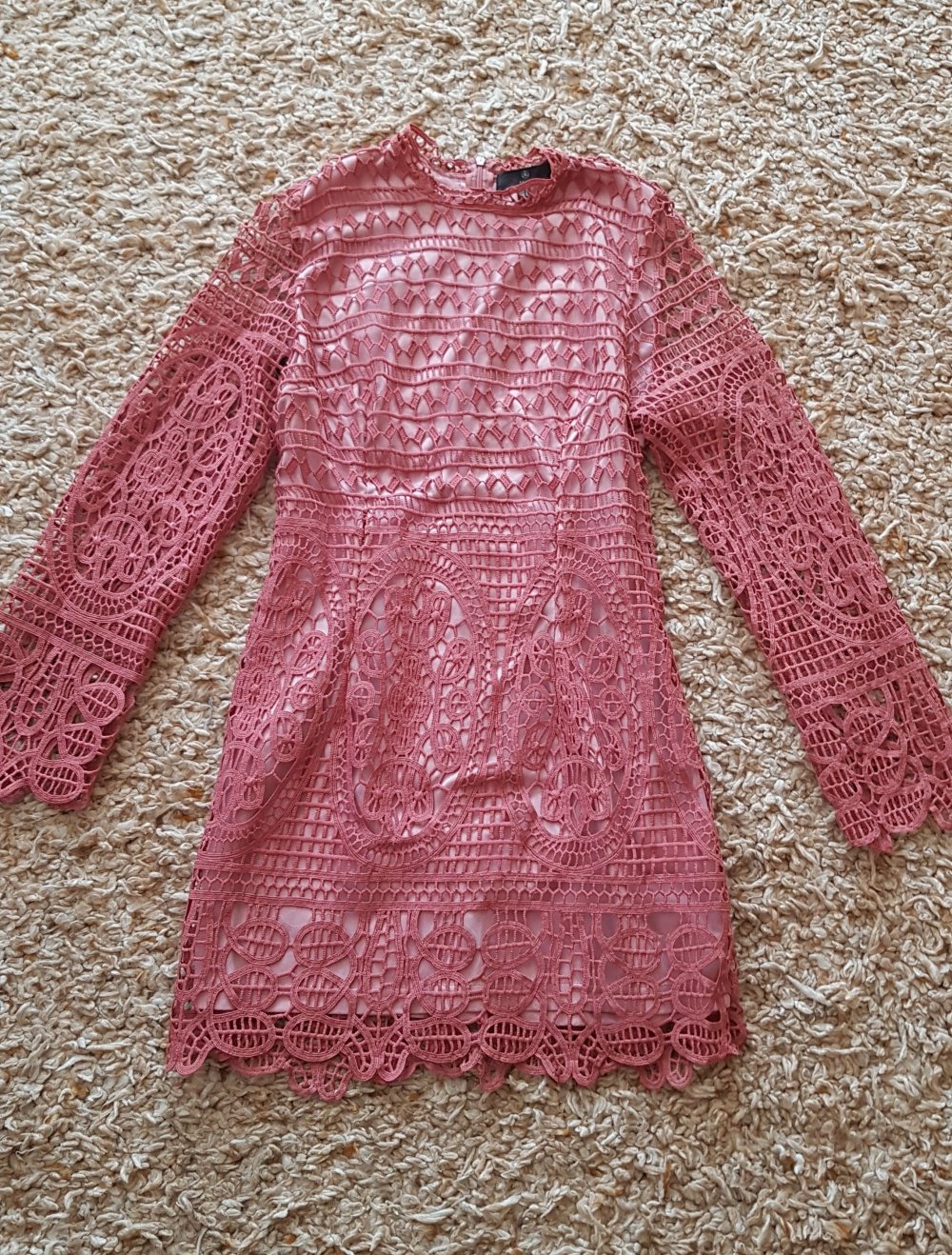 Elegantes Kleid Spitze Altrosa Rose Gr.38