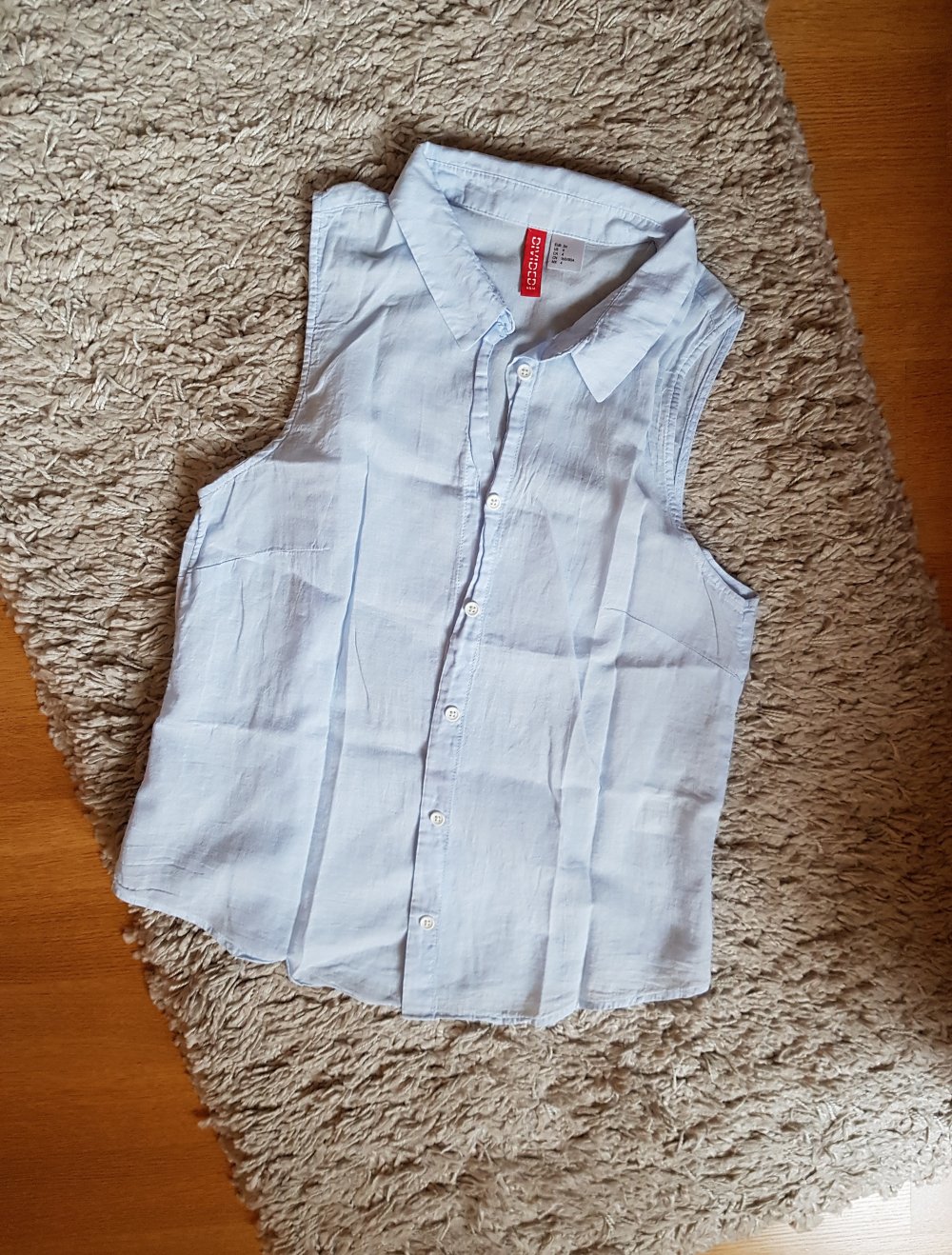 Hellblaue Bluse 100%Baumwolle Gr.34