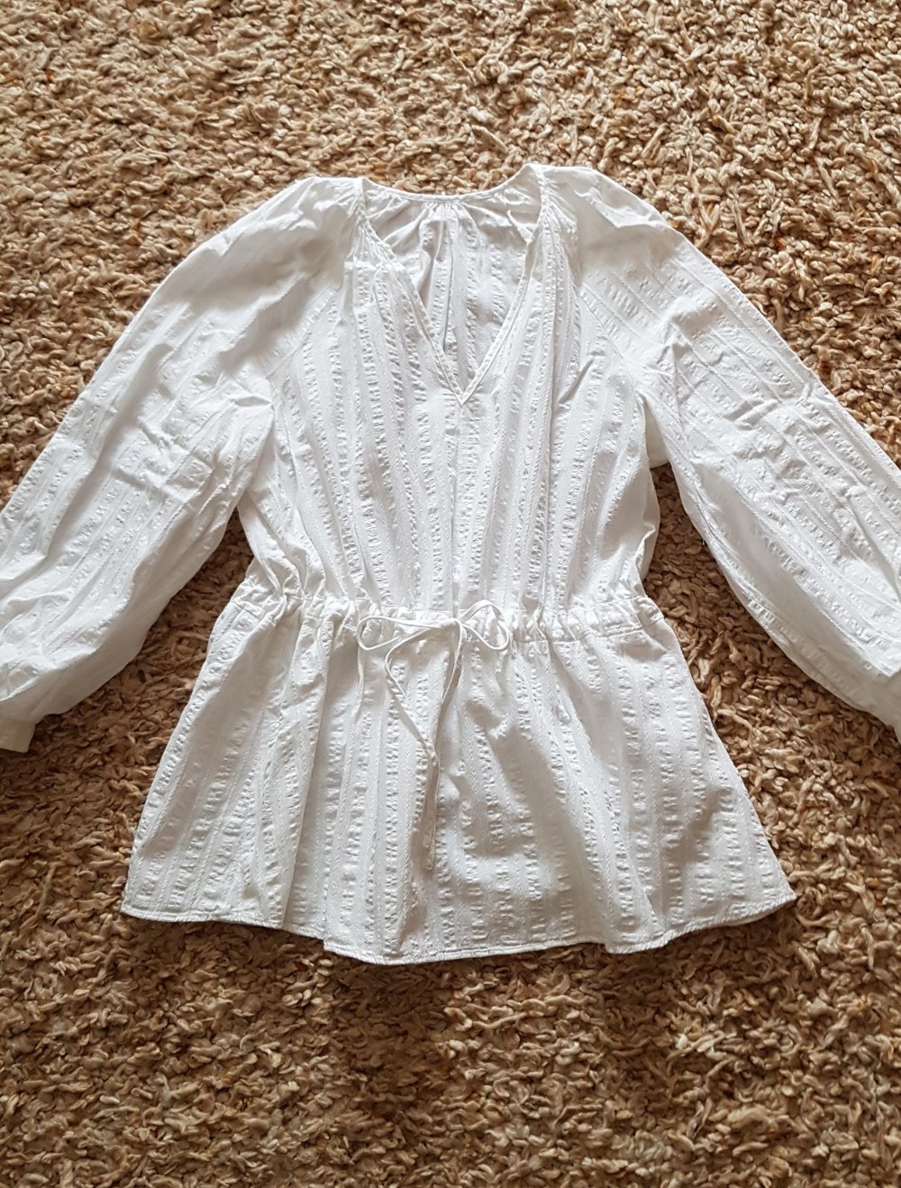 Weiße Bluse Tunika 100%Baumwolle Gr.S