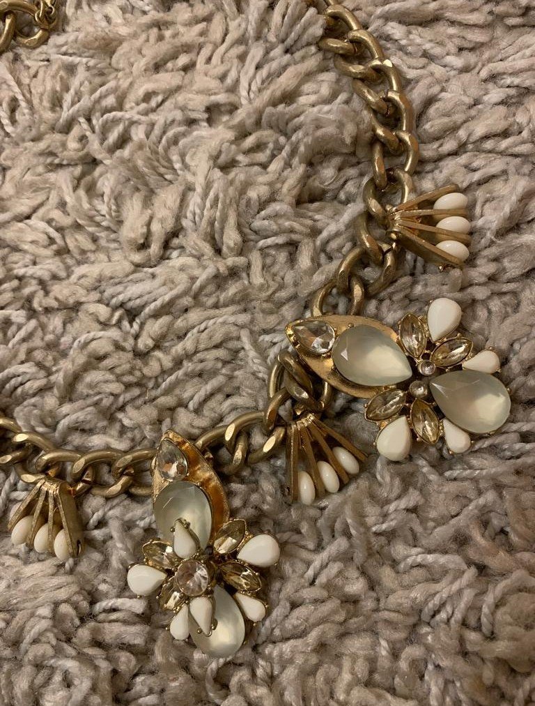 Statement Kette altgold Steine Y2k  neu