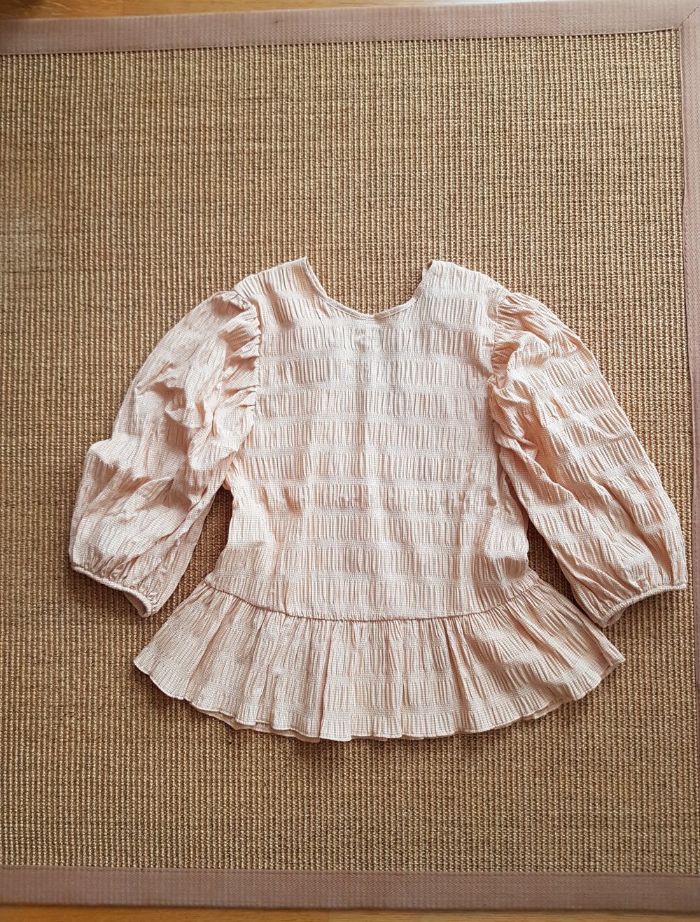 Creme beige Bluse mit Püfferärmel Gr.S