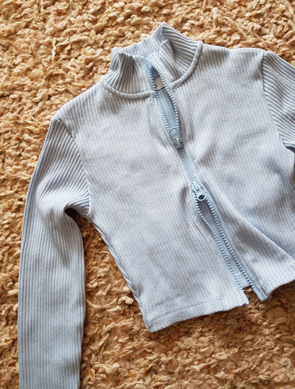 Strickjacke  Jacke Rippstrick cropped Gr.M hellblau