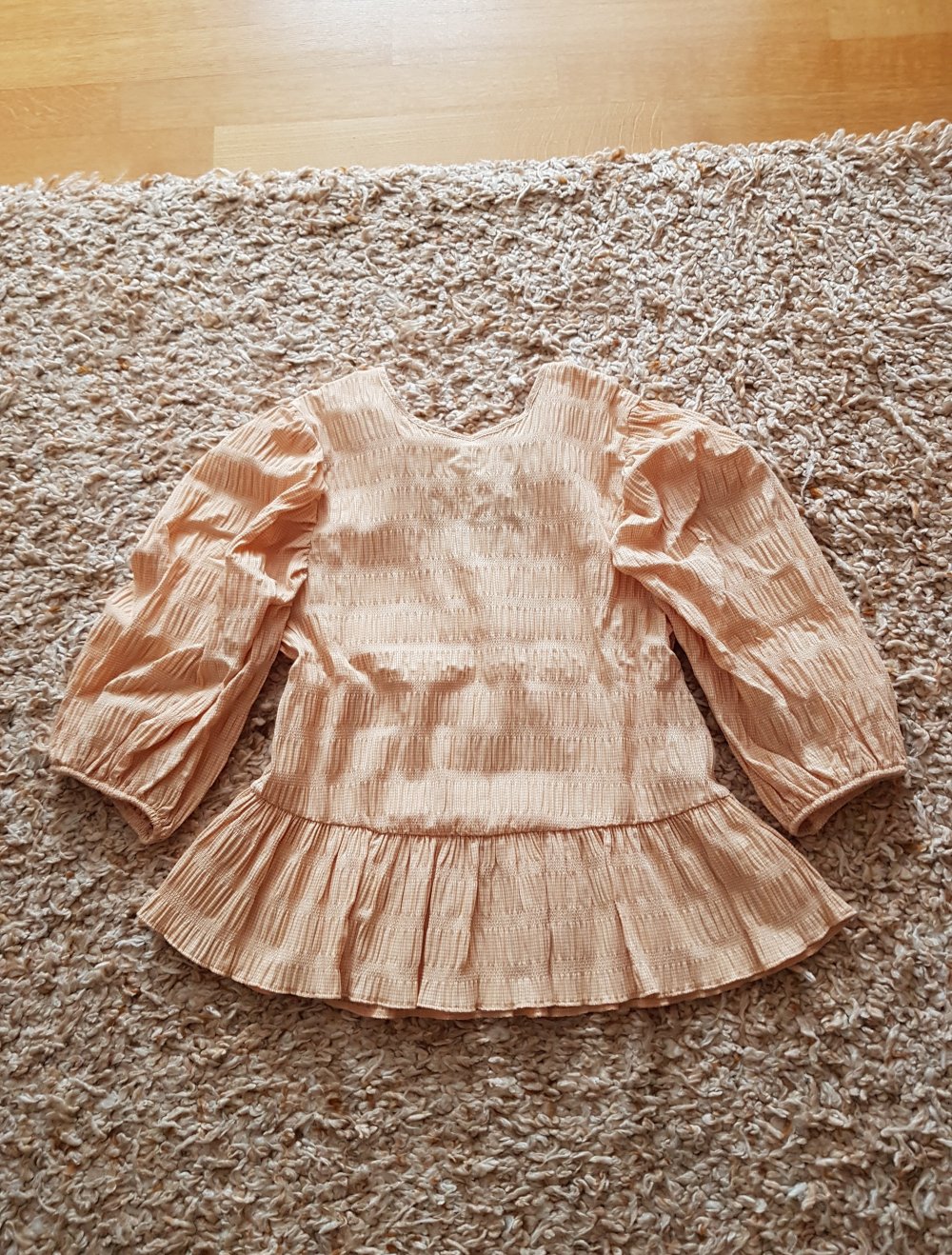 Creme beige Bluse mit Püfferärmel Gr.S