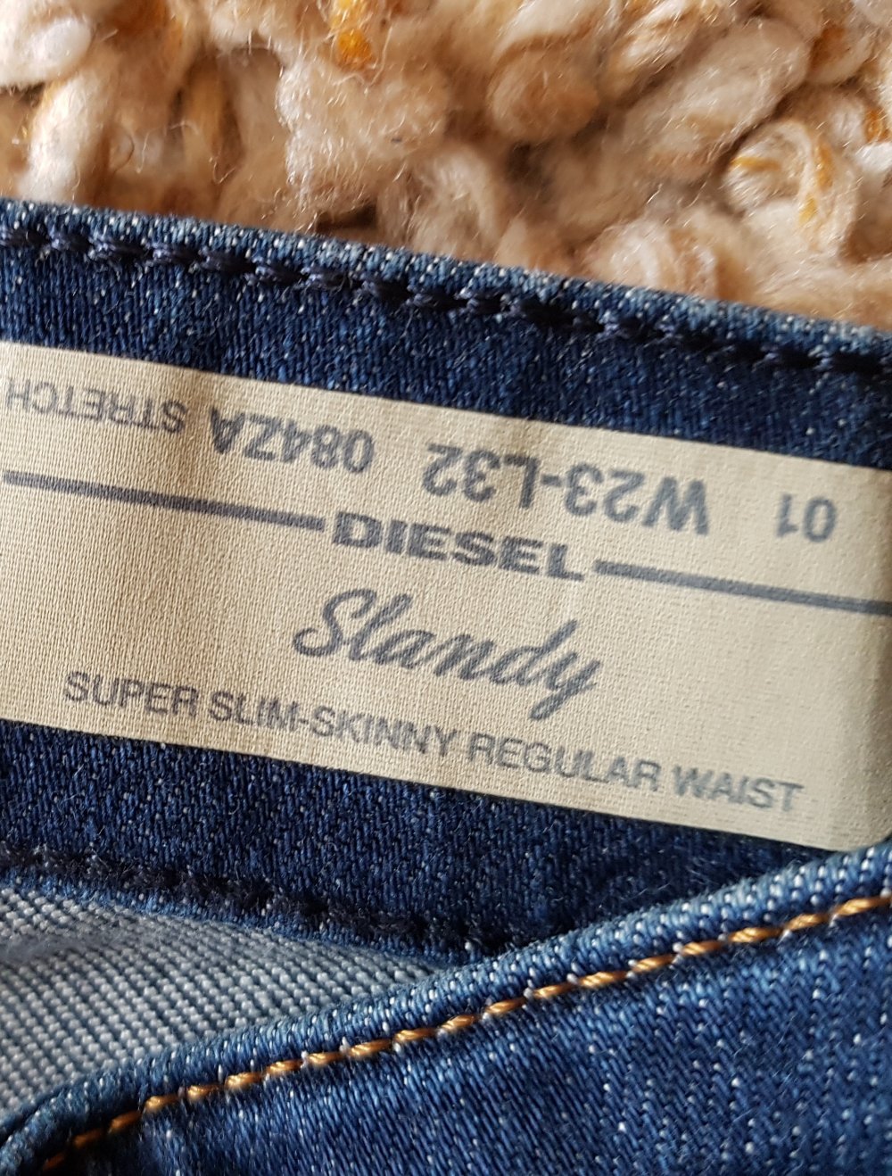 Neu! Diesel Slandy Skinny Jeans dunkelblau Used Look W23L23