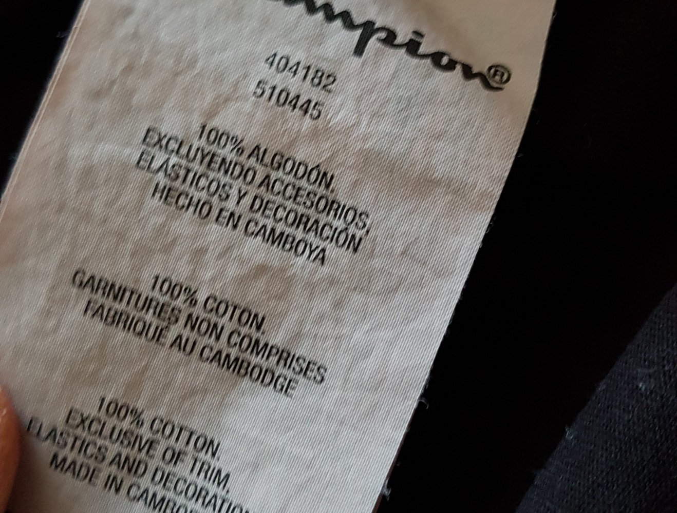Champion Schwarzes T-shirt Gr.XS