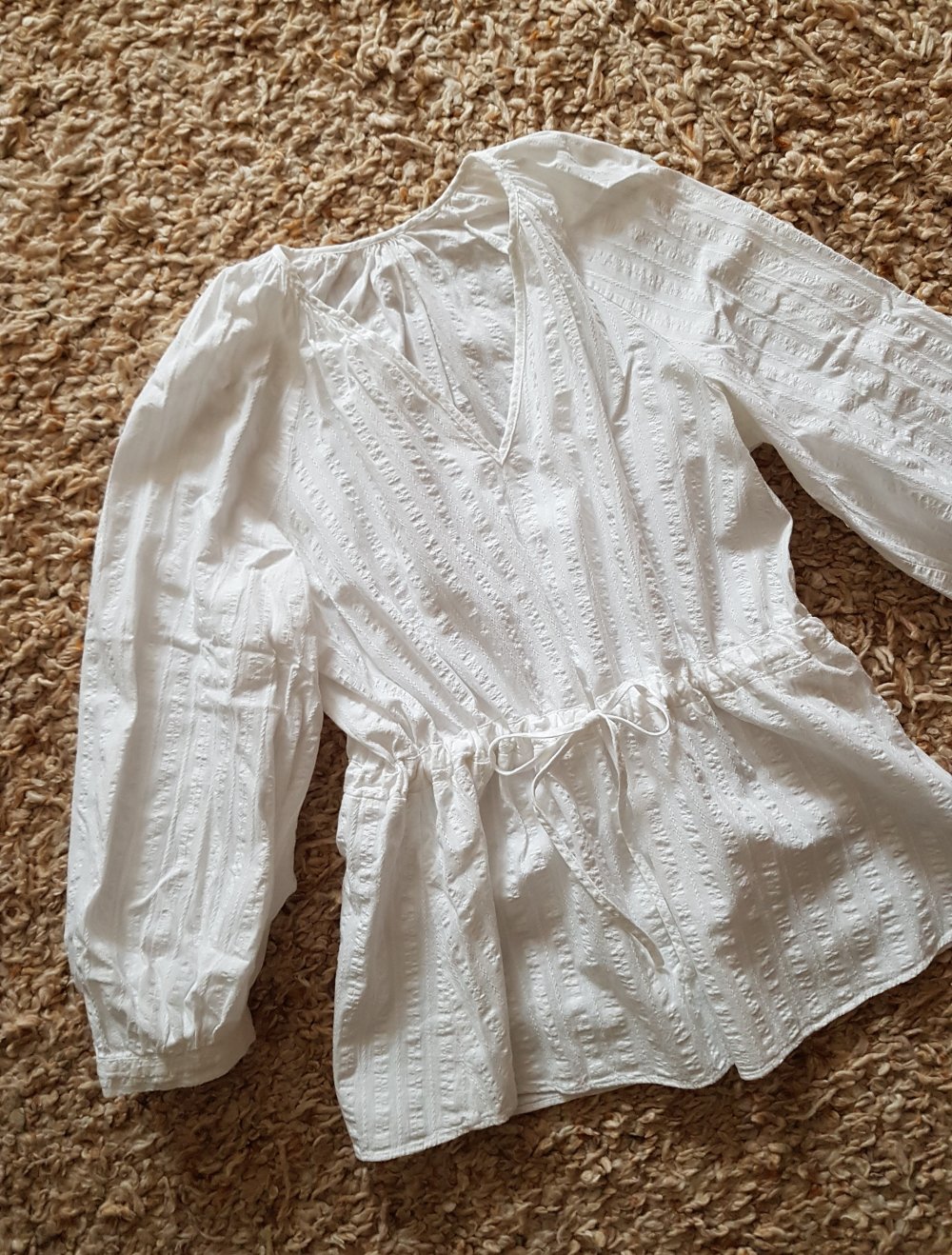 Weiße Bluse Tunika 100%Baumwolle Gr.S