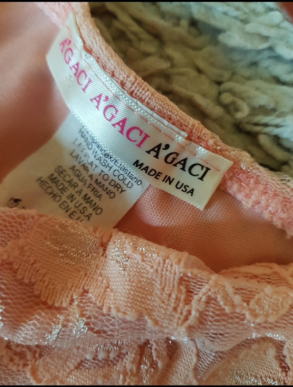 Croptop Spitze Pastellfarben  apricot rose Gr.S neu