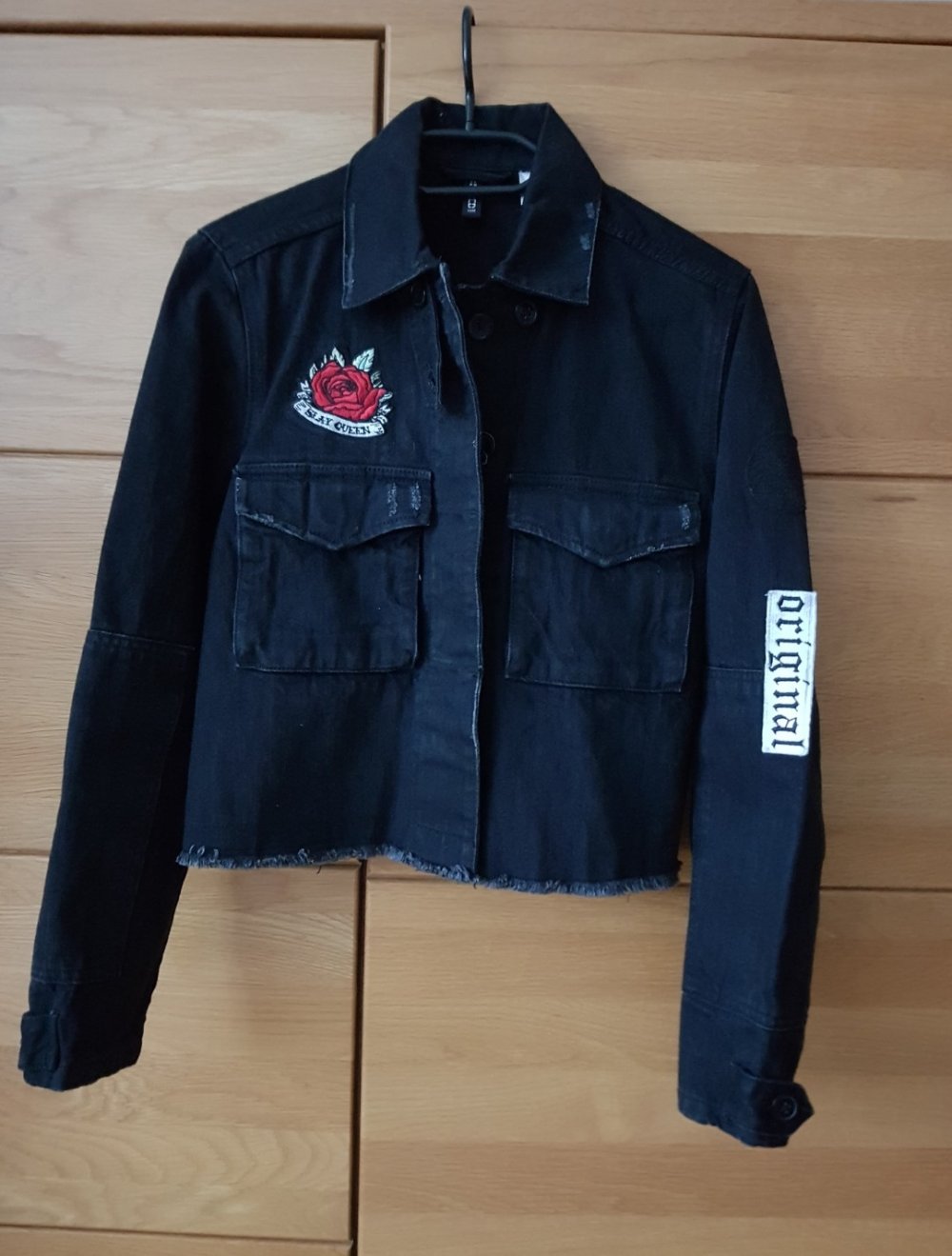 Schwarze Jeansjacke cropped Gr.34