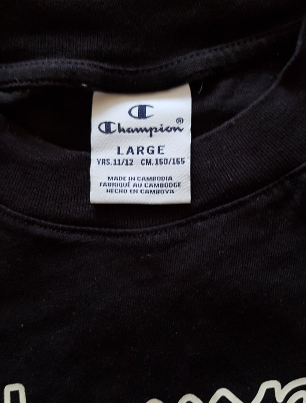 Champion Schwarzes T-shirt Gr.XS