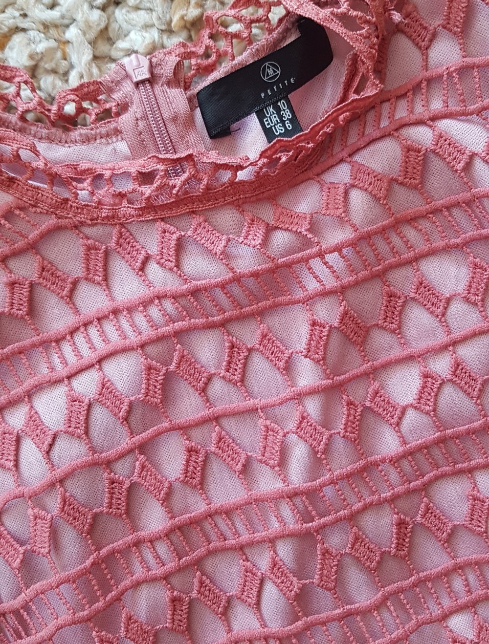 Elegantes Kleid Spitze Altrosa Rose Gr.38