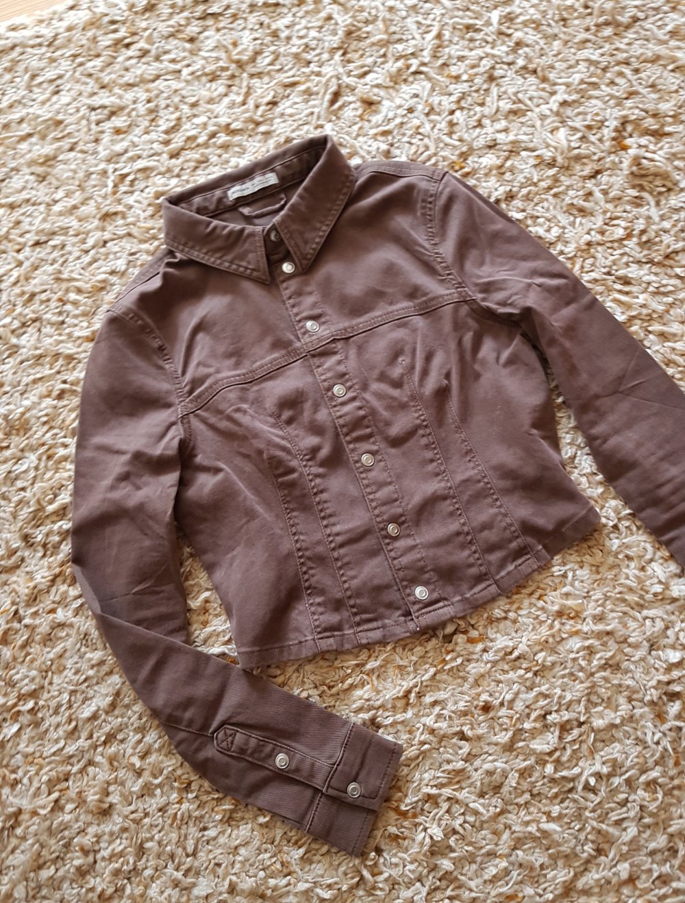 Braune Bluse Jacke cropped Gr.S