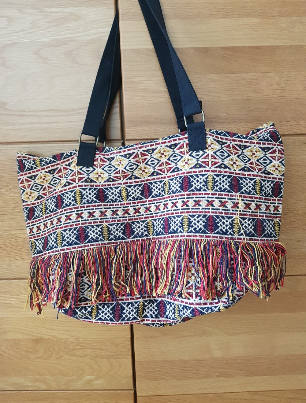 Große bunte   Boho Tasche  Strandtasche Urlaubstasche mit Fransen