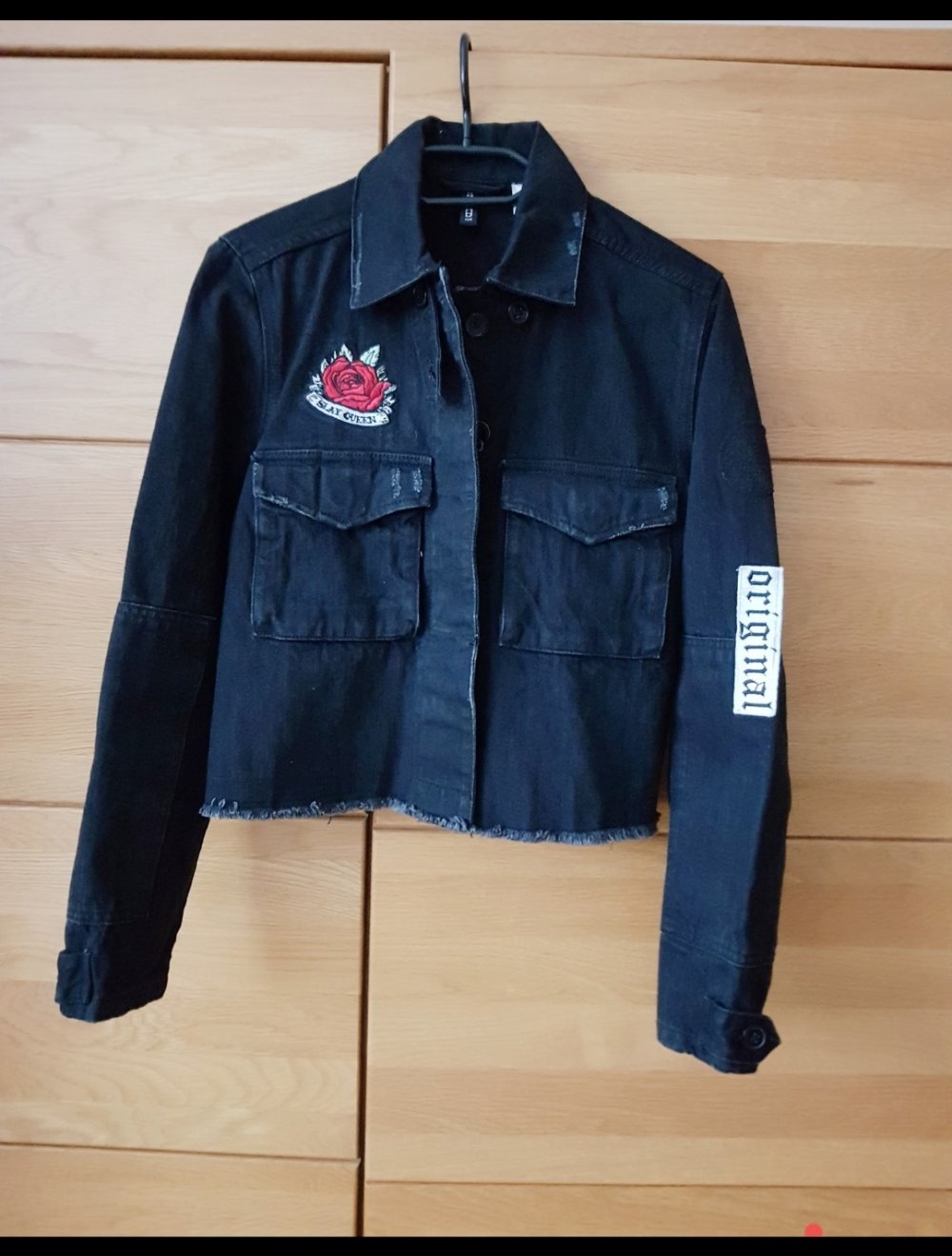 Schwarze Jeansjacke cropped Gr.34